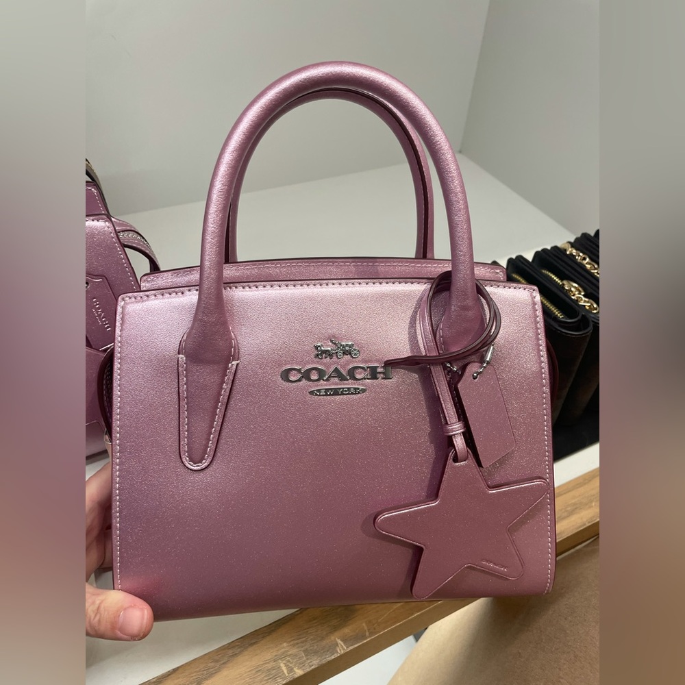 NWT！COACH Andrea Carryall Bag（COACH CW024）Silver/Metallic-Pink